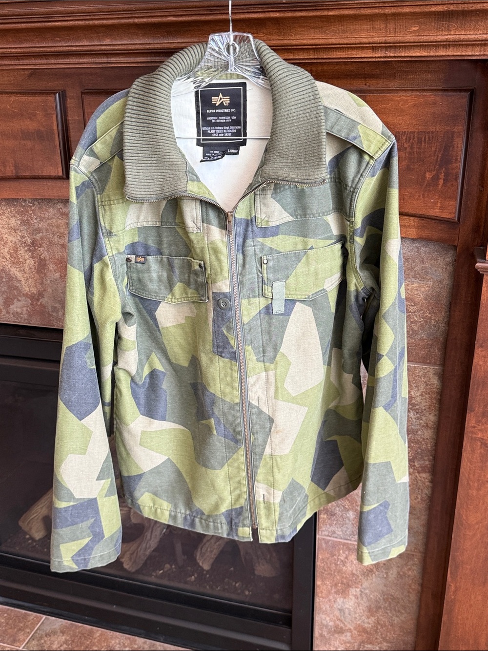 Alpha Industries Swedish M90 Splinter Camo Jacket utility street field jacket L